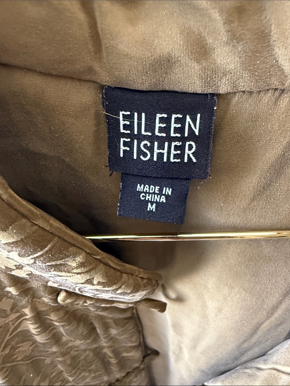 Eileen Fisher Quilted Bomber Jacket in Tan - Picture 2 of 8